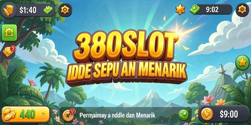 Tampilan gameplay <strong>380SLOT</strong> dengan berbagai tema slot menarik.