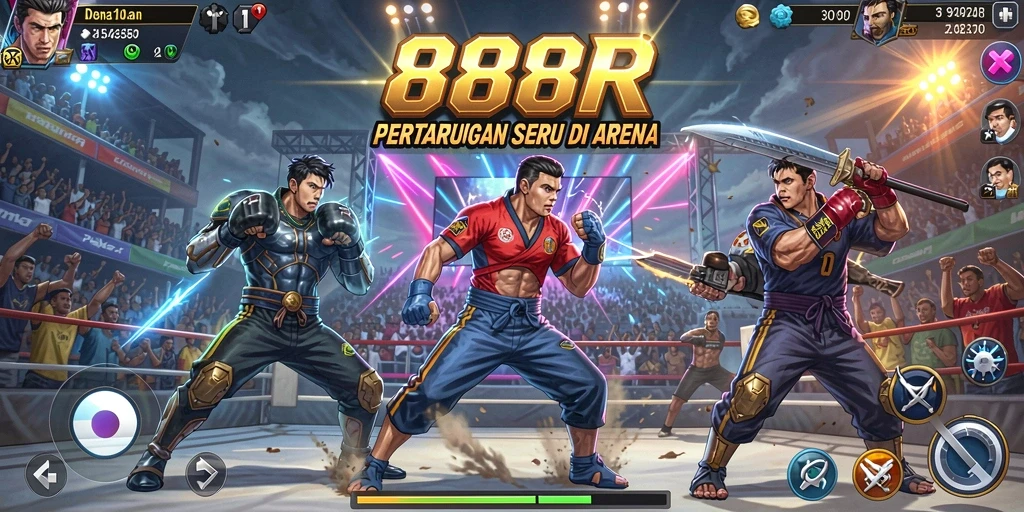 Gameplay seru dari 888R yang menampilkan pertarungan sengit antar karakter.