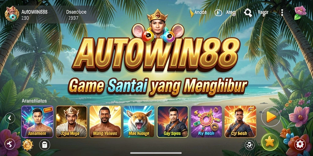 Tampilan gameplay AUTOWIN88 yang ceria dan mengasyikkan.