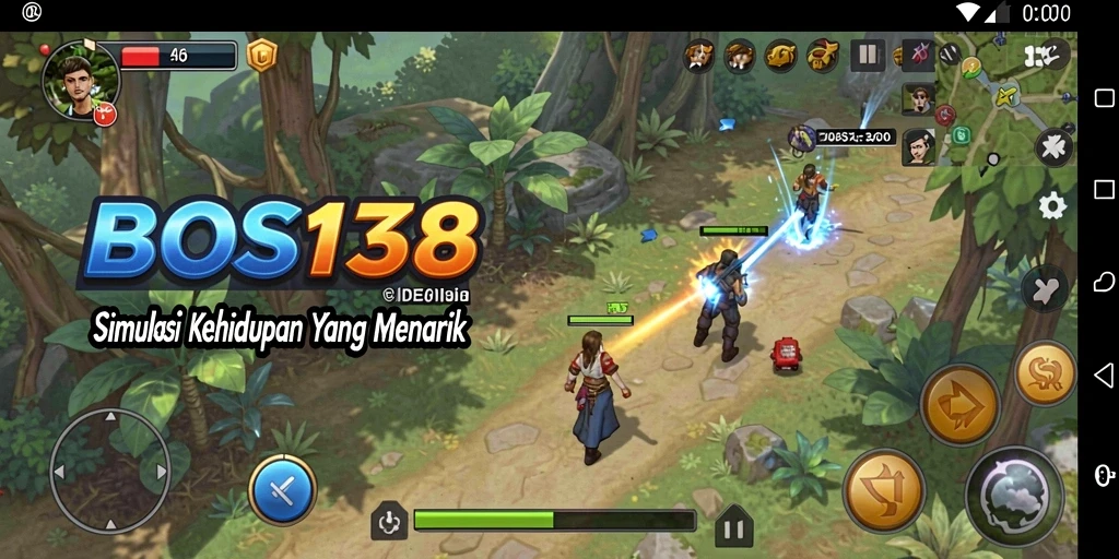 Screenshot utama BOS138 menampilkan gameplay simulasi yang realistis.