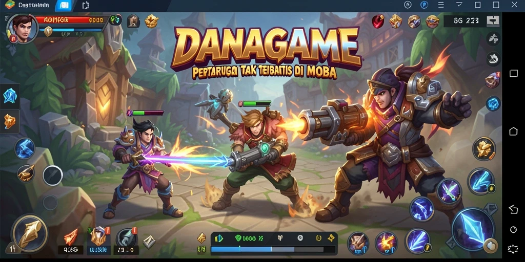 Screenshot gameplay intens dari pertempuran di <strong>DANAGAME</strong>.
