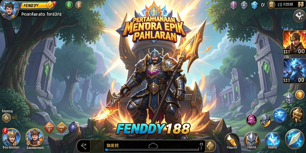 Tangkapan layar FENDY188 menampilkan intensitas pertempuran dalam game Tower Defense.