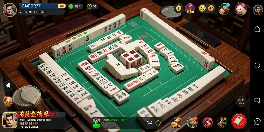 Screenshot permainan GACOR77 menampilkan serunya bermain Mahjong.