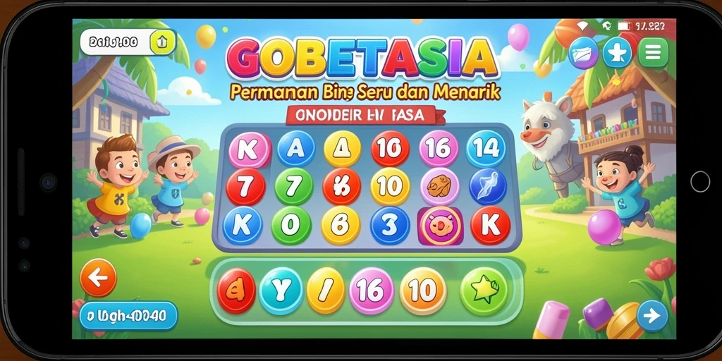 Tampilan gameplay GOBETASIA yang penuh warna dan dinamis.