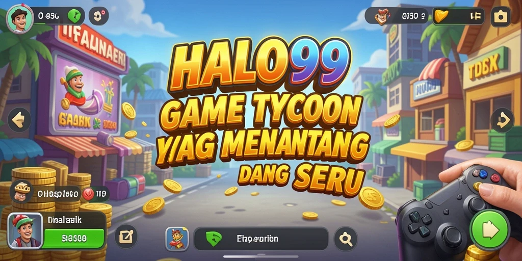 Tampilan gameplay HALO99 yang menarik dalam mengelola bisnis.
