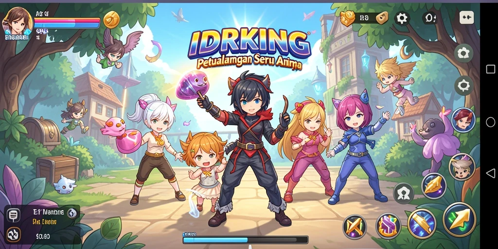 Tampilan gameplay seru dari IDRKING dengan karakter Anime.