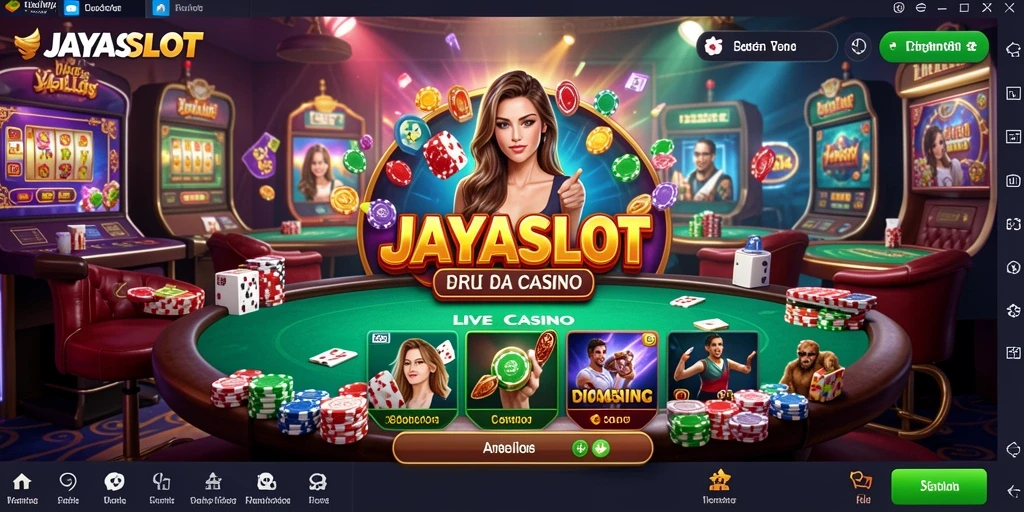 Tampilan nyata dealer dan permainan kasino di JAYASLOT.