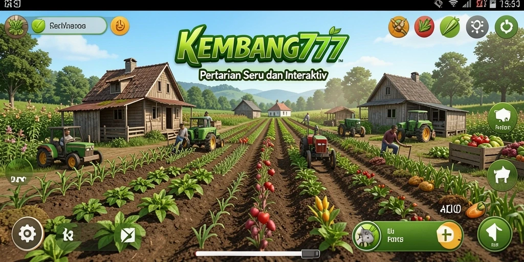 Tangkapan layar KEMBANG777 menampilkan aktivitas bercocok tanam yang menyenangkan dan interaktif.