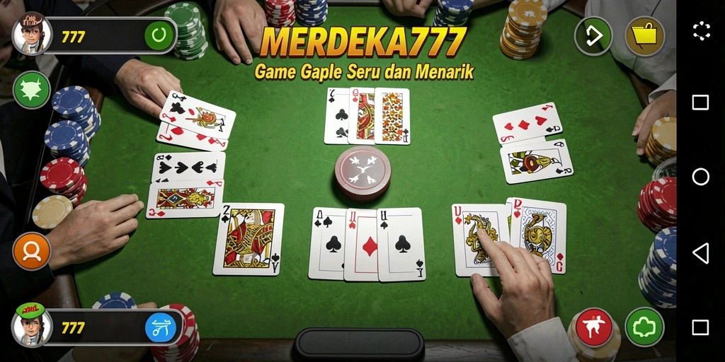 Tampilan gameplay menarik dari MERDEKA777 game Gaple.