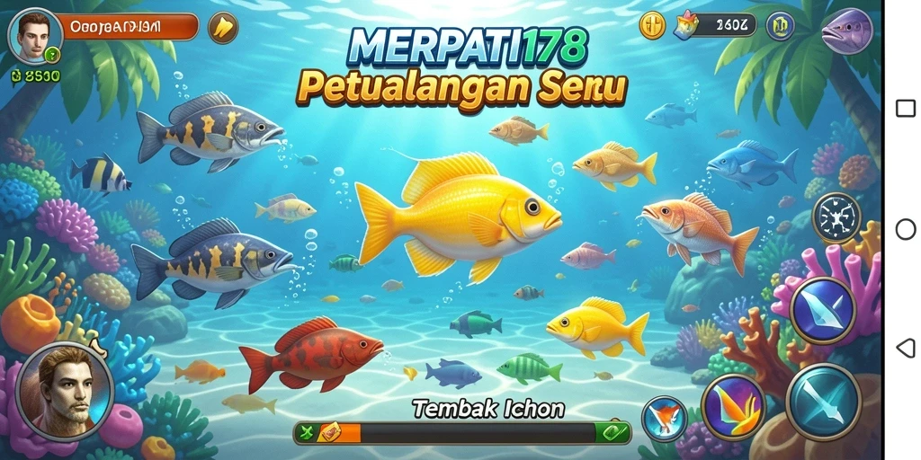 Screenshot gameplay MERPATI178 menampilkan aksi tembak ikan yang mendebarkan.