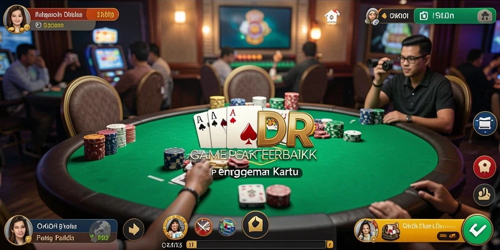 Screenshot utama OKIDR menampilkan gameplay seru dalam permainan poker.