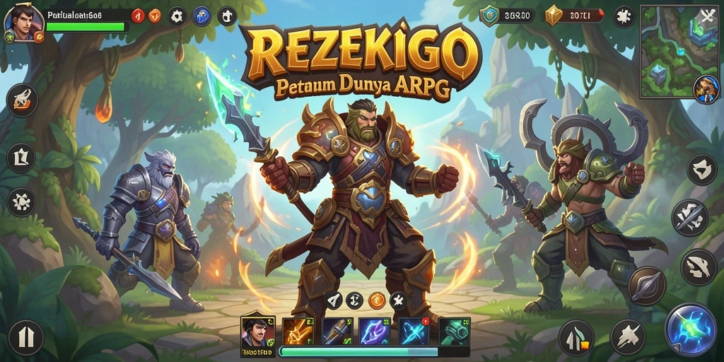 Screenshot gameplay REZEKIGO menampilkan aksi seru dalam pertarungan ARPG.