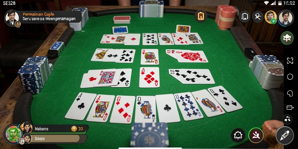 Tampilan gameplay SE328 yang seru dengan kartu Gaple.