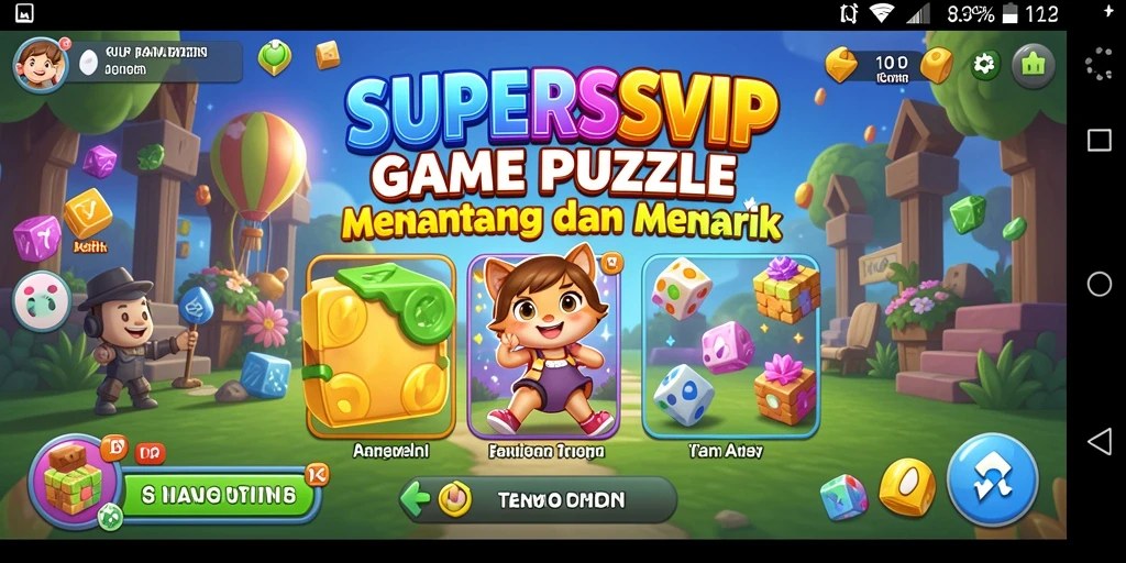 Tampilan gameplay menarik dari permainan Puzzle SUPERSVIP.