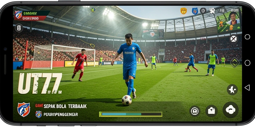 Gameplay UT77 menampilkan pemain bertanding di lapangan dengan intensitas tinggi.