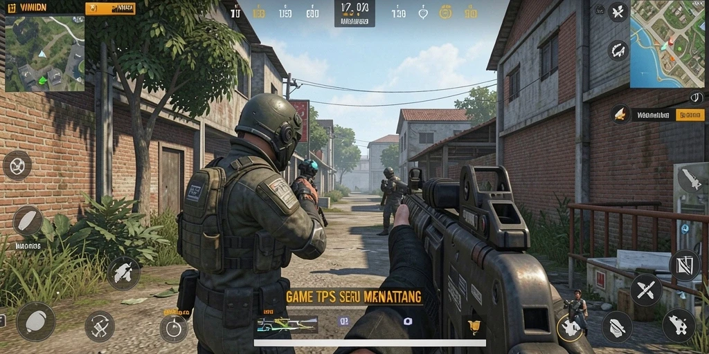 Tampilan gameplay WINIDN dengan pertempuran yang intens dan grafis menawan.