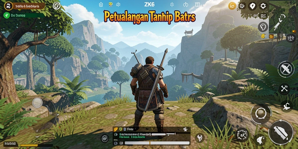Tampilan gameplay ZK6 yang menampilkan eksplorasi dunia terbuka.
